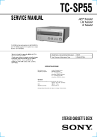 Sony TC-SP55 - Service Manual 